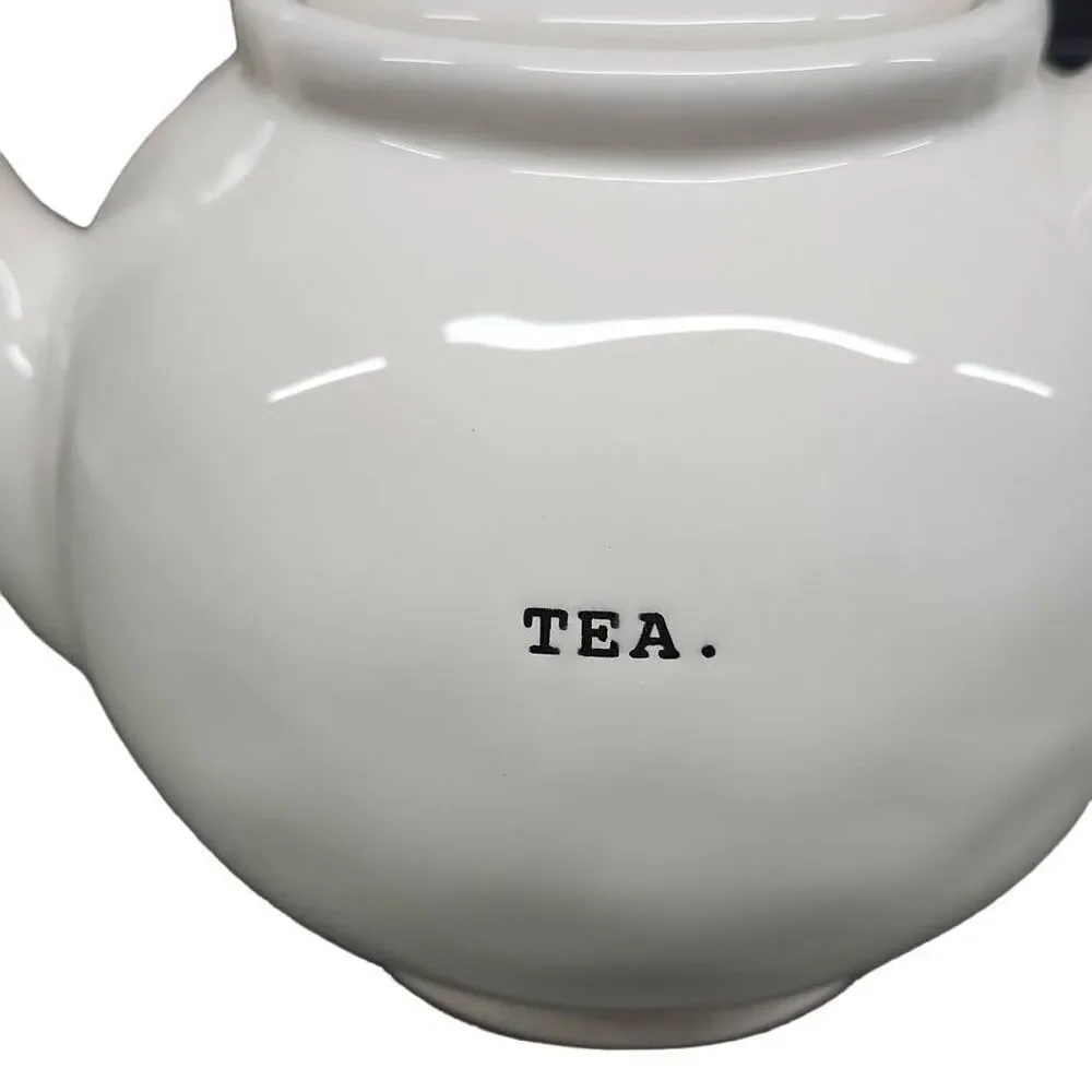 Rae Dunn Artisan Collection White Black Tea Pot